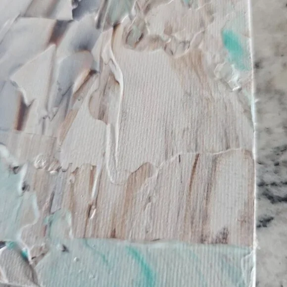 12" x 12" Oil Painting on Canvas Panel Flowers in Vases Planters Floral Unsigned - Picture 4 of 5